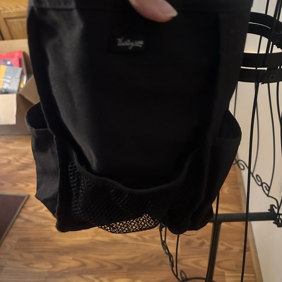 Thirty-One Black Tote with Striped Handles - Picture 2 of 10